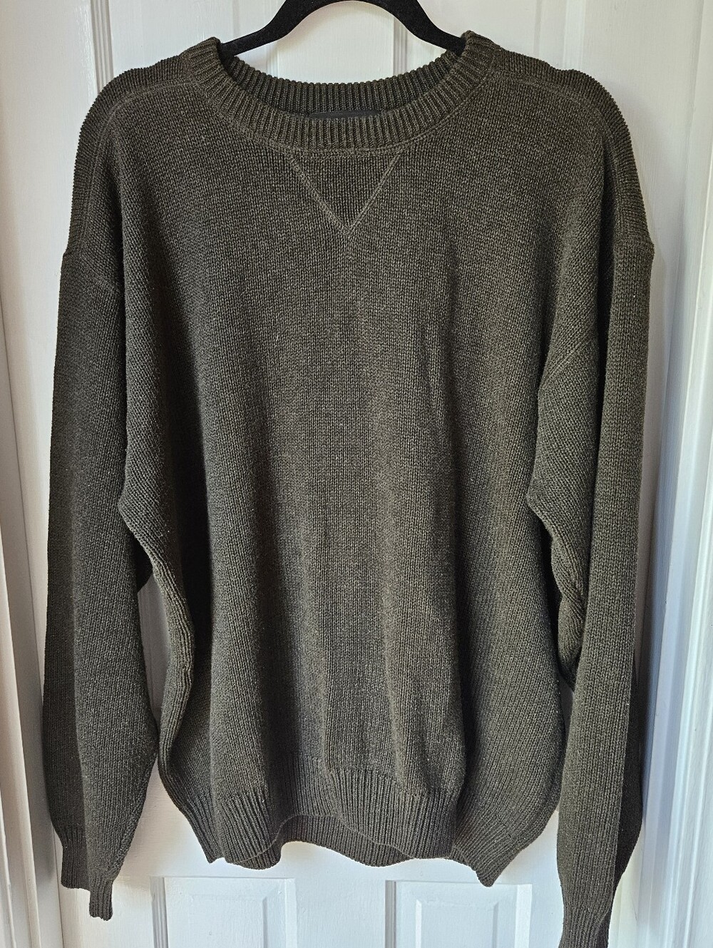 Croft & Barrow Men’s Dark Green Sweater Size XL 100% Cotton Crewneck